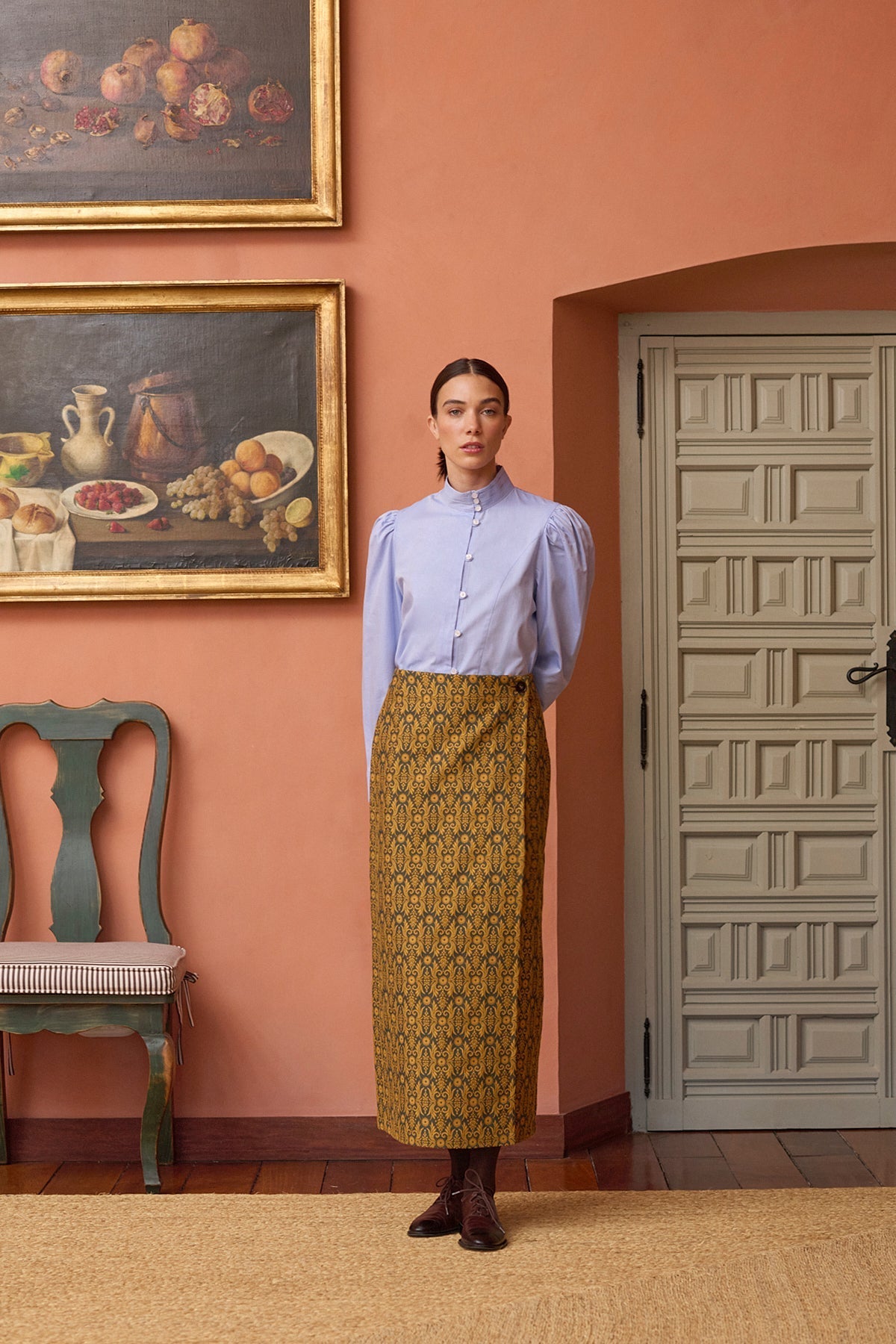 Falda Segur Jacquard Barroco de Maria de la Orden - vista trasera