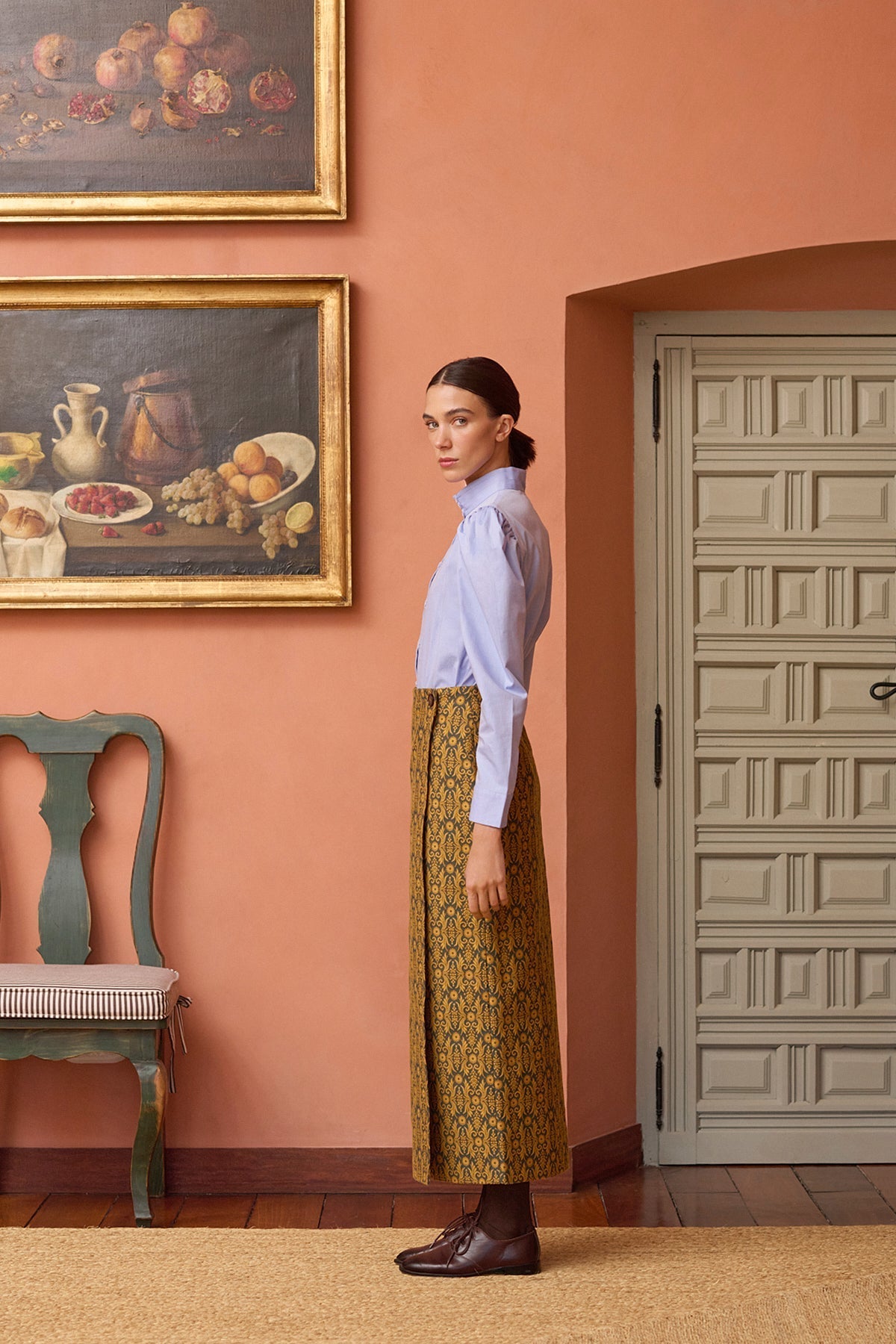 Falda Segur Jacquard Barroco de Maria de la Orden - vista lateral