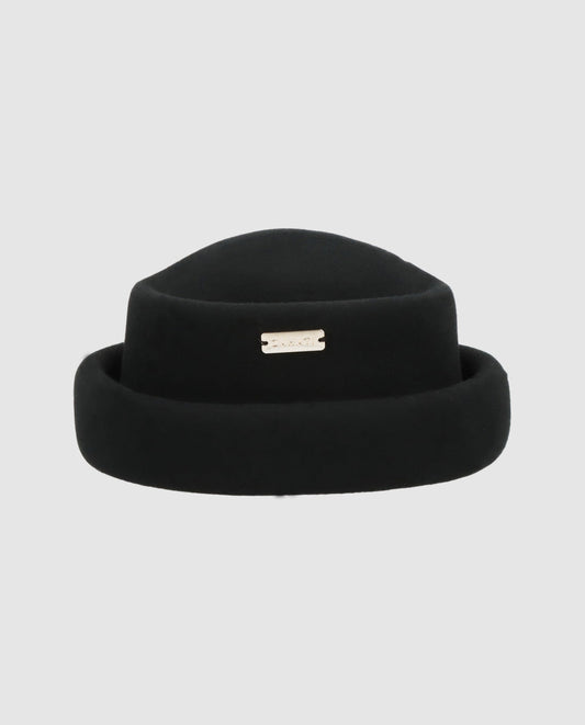 Casquete Nina Negro de Zahati · fieltro de lana
