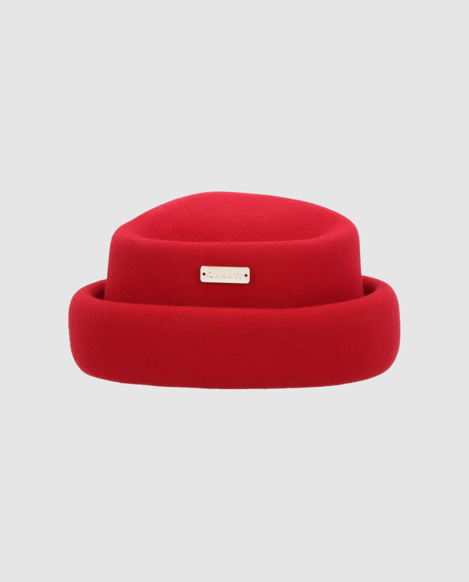 Casquete Nina Rojo de Zahati · fieltro de lana