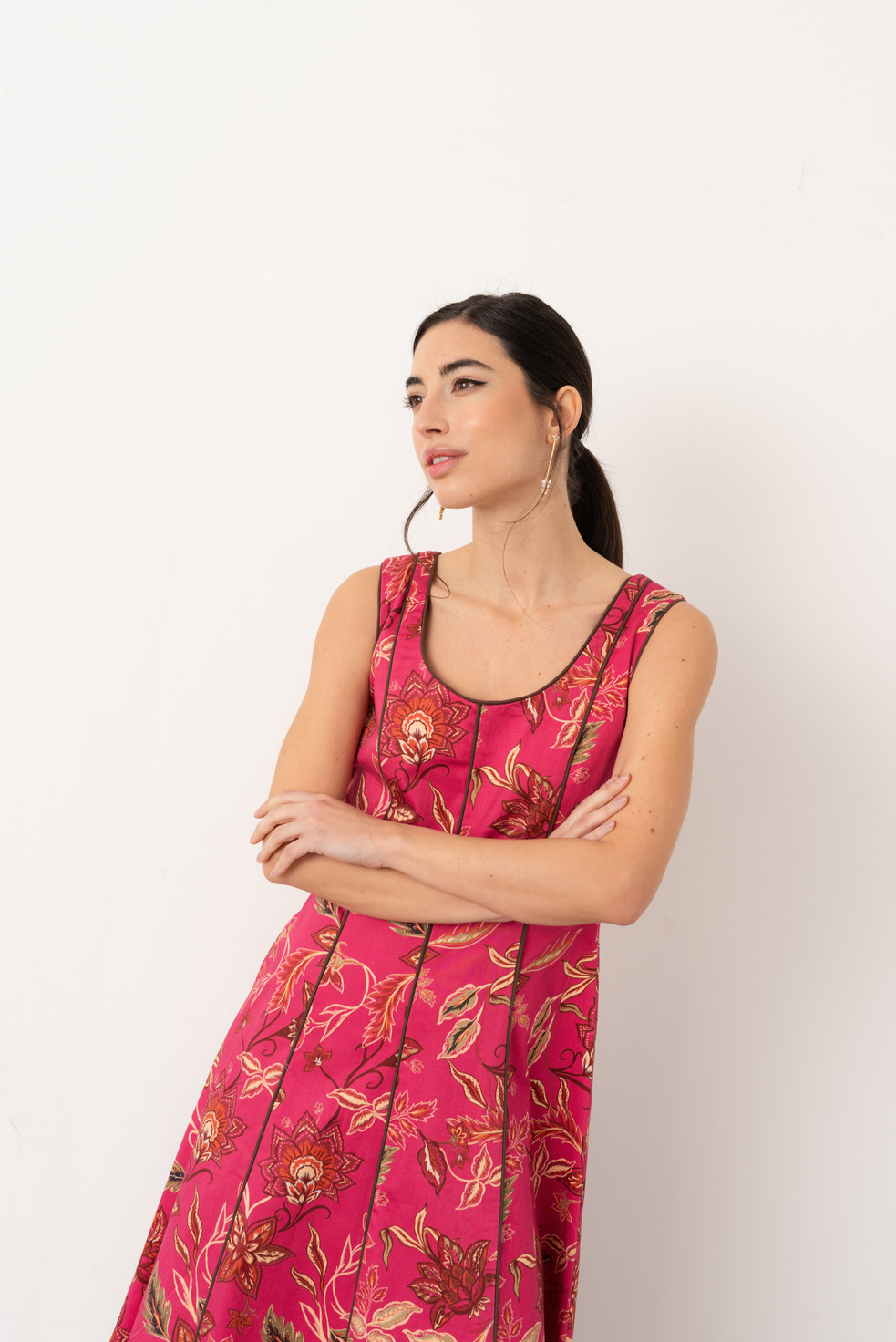 Vestido Flores Rosa