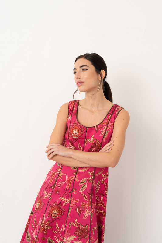 Vestido Flores Rosa