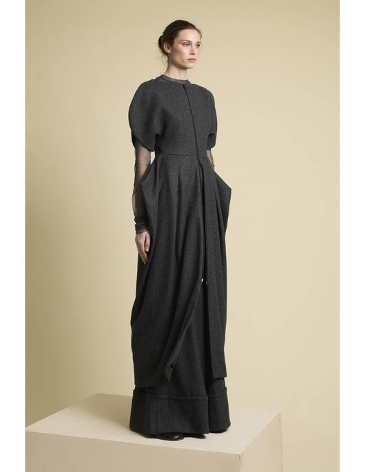 Vestido Sena Lana Gris de Zaitegui studio · detalle 1