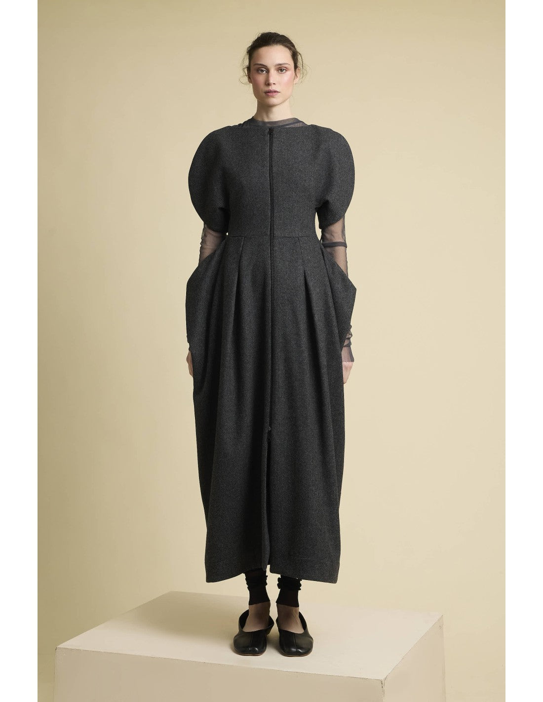 Vestido Sena Lana Gris de Zaitegui studio · mezcla de lana