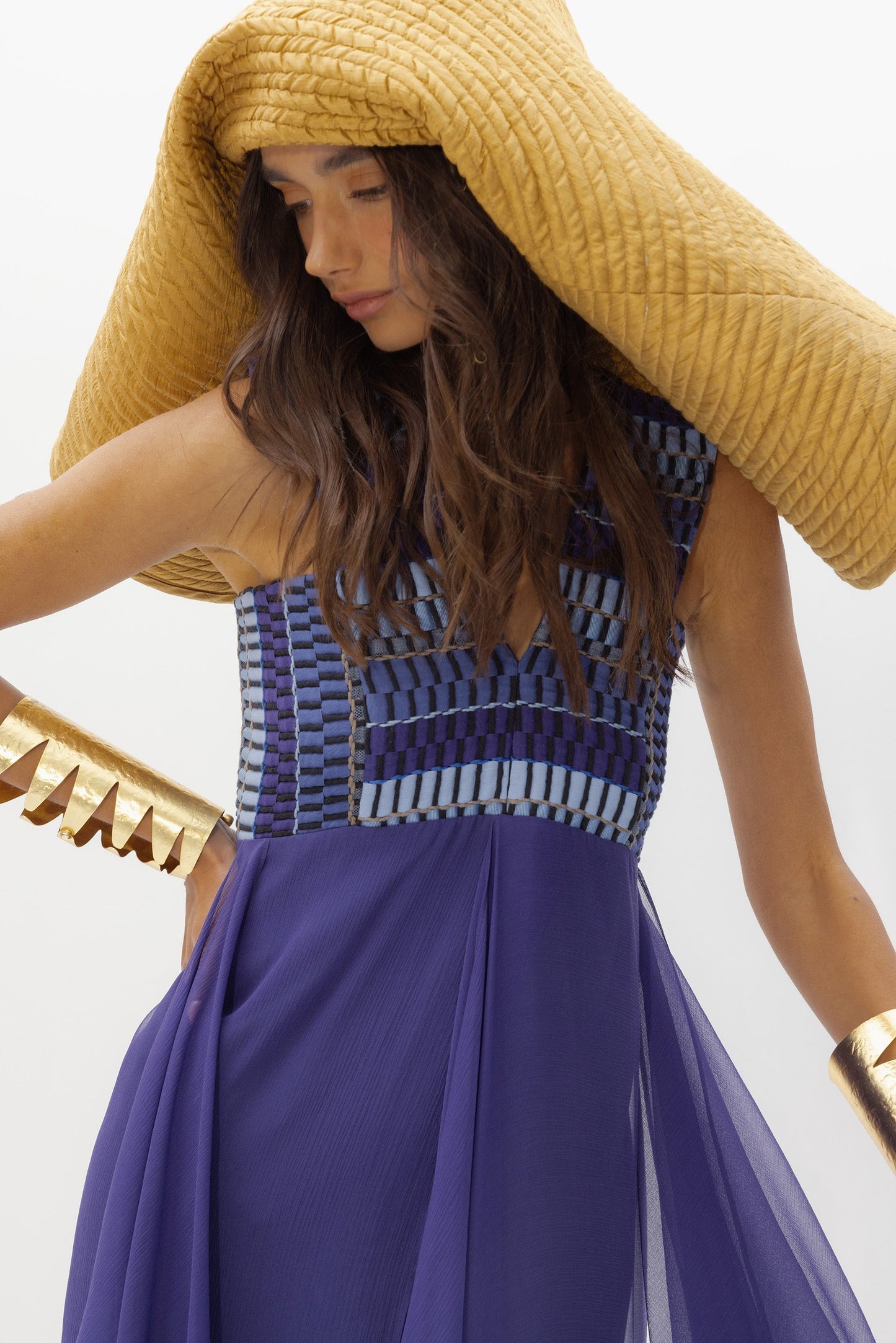 Vestido V Lazuli de Baudesson, seda · detalle 3