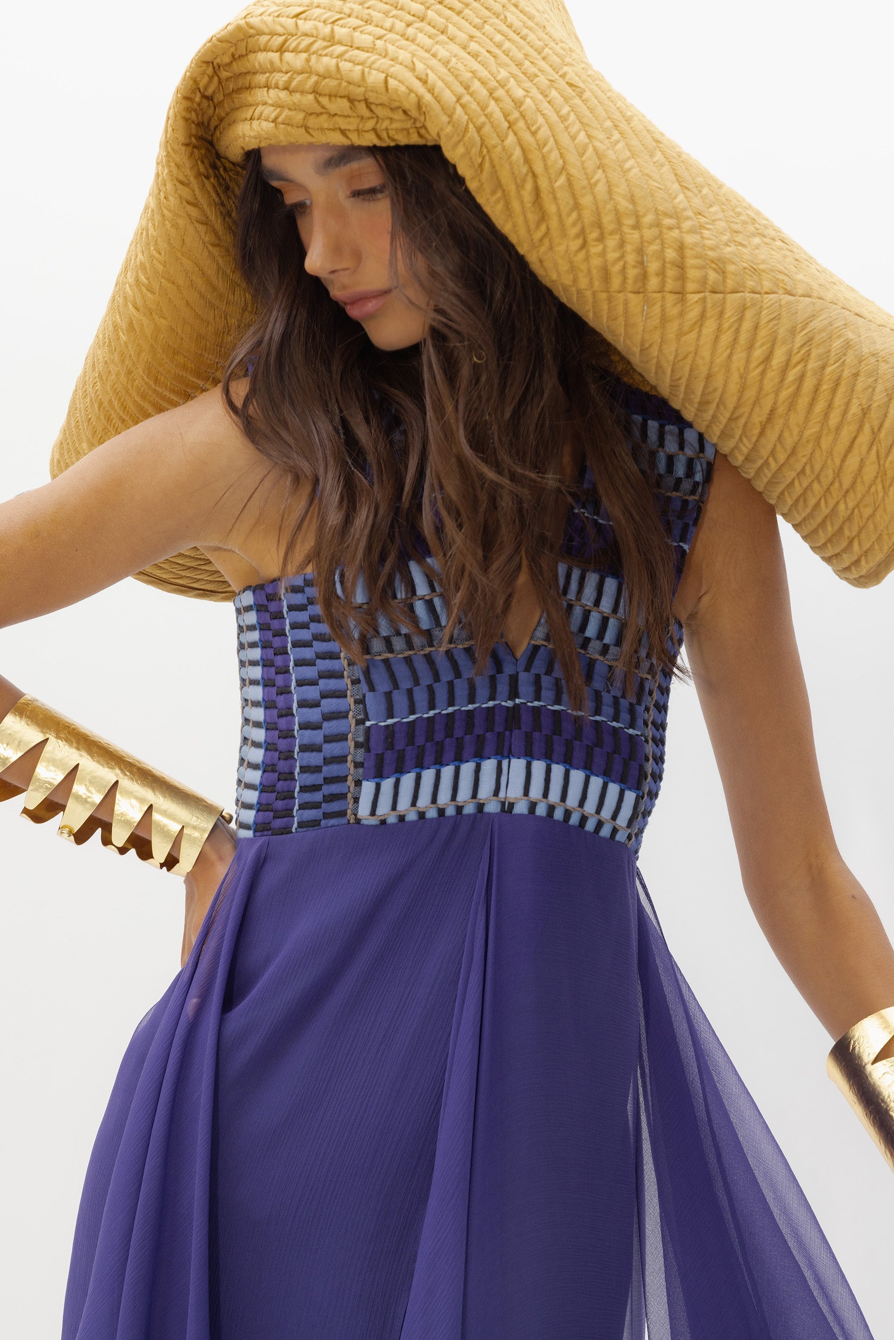 Vestido V Lazuli de Baudesson, seda · detalle 3