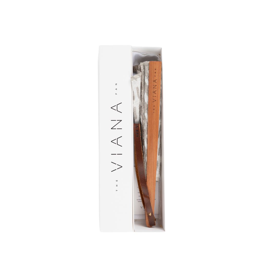 Abanico Lino Formentera Tabaco de Viana · detalle 1