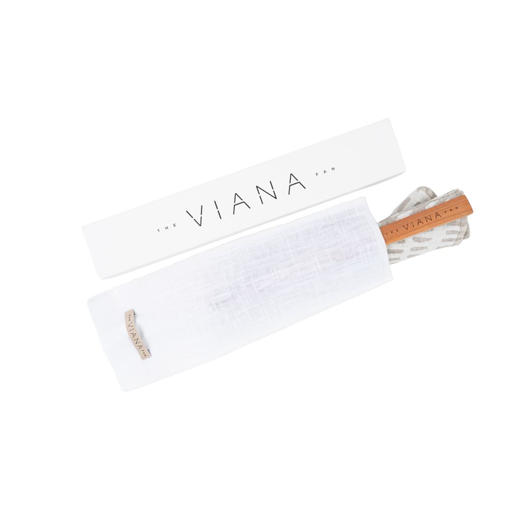 Abanico Lino Formentera Tabaco de Viana · detalle 2