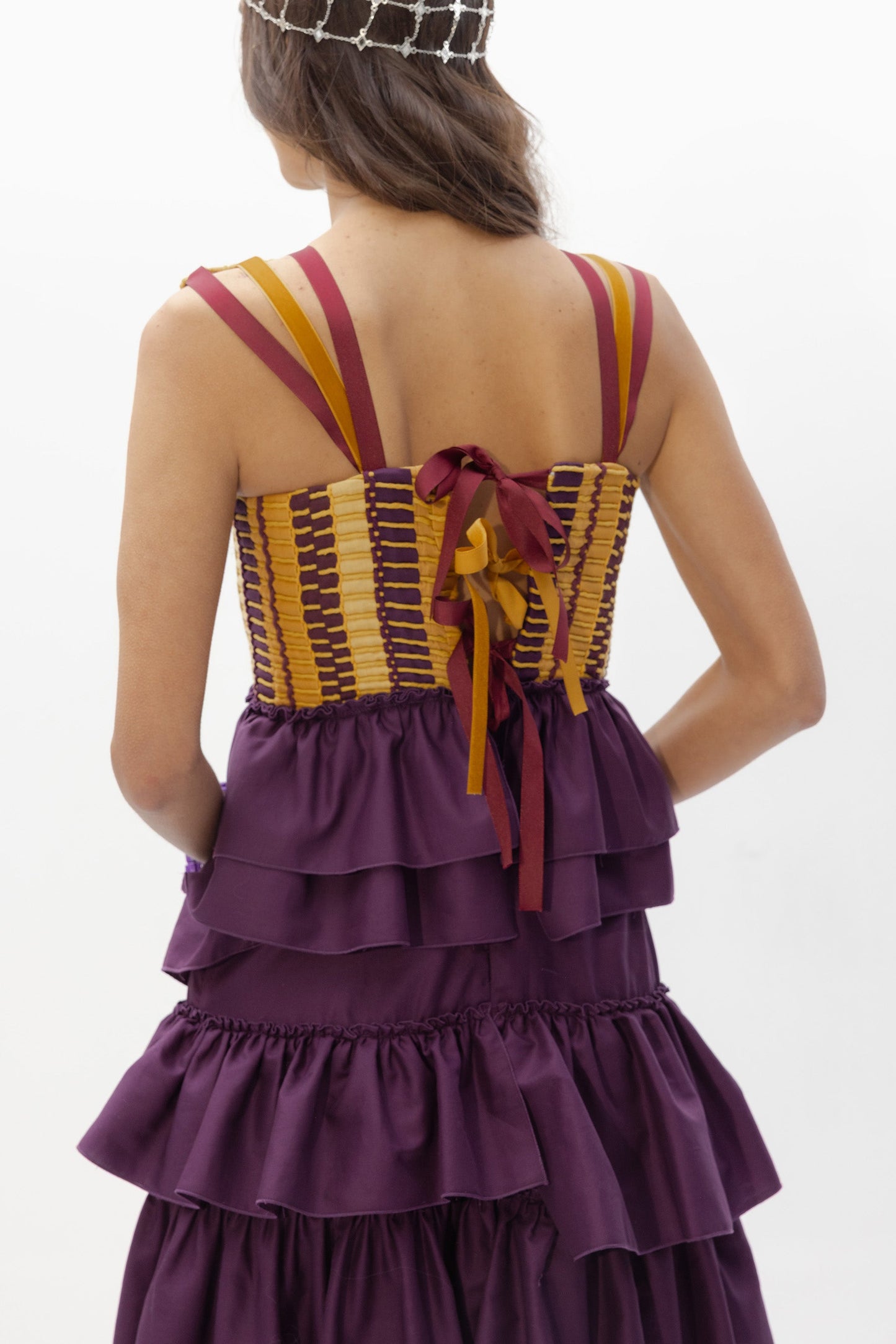 Vestido Cas Berenjena de Baudesson, algodón y seda · detalle 3