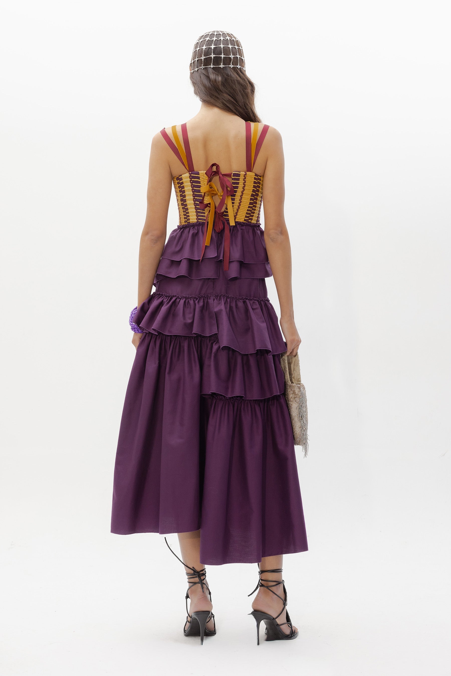 Vestido Cas Berenjena de Baudesson, algodón y seda · detalle 5