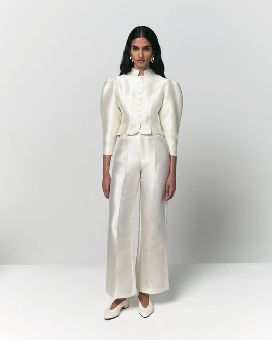 Pantalón Yoshitomo Satén Blanco